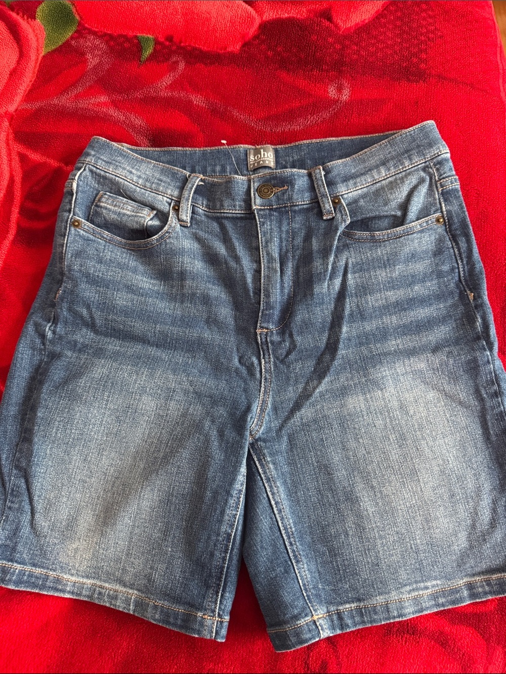 Soho Blue Washed Denim Shorts